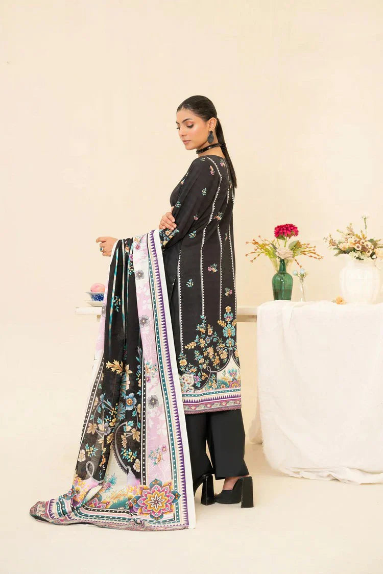 Lala - Lala Vintage Viscose Bana Dora Collection Vol 1 - LS-0418-Nightfall Elegance - Unstitched