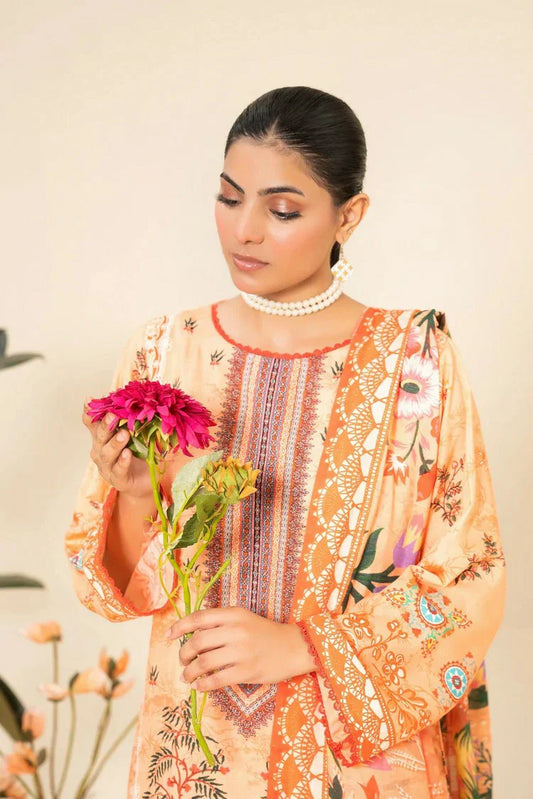 Lala - Lala Vintage Viscose Bana Dora Collection Vol 1 - LS-0419-Flamingo Veil - Unstitched