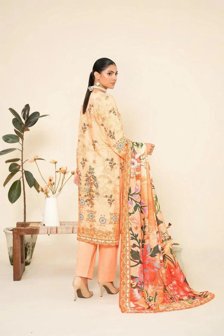 Lala - Lala Vintage Viscose Bana Dora Collection Vol 1 - LS-0419-Flamingo Veil - Unstitched