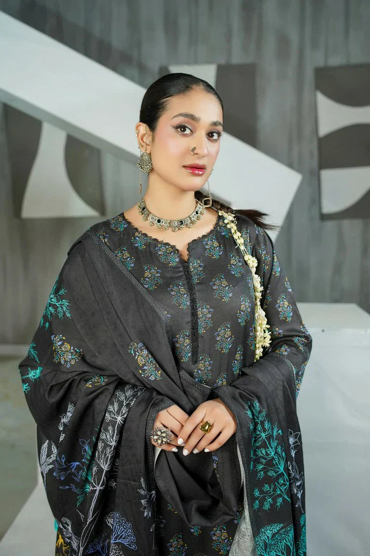 Lala - Sana Samia Winter Slub Collection Vol 1 - LS-0421-Shadow Slate - Unstitched