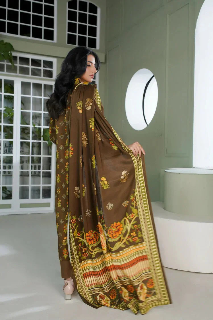 Lala - Sana Samia Winter Slub Collection Vol 1 - LS-0426-Dusty Moss - Unstitched