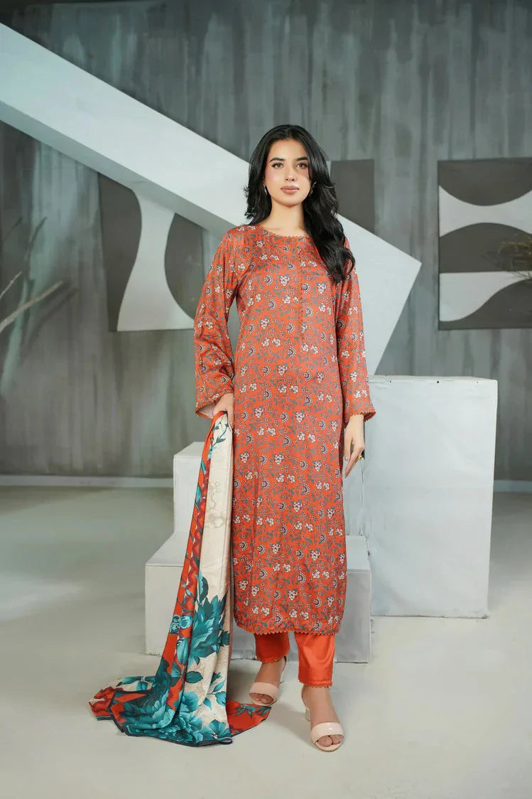 Lala - Sana Samia Winter Slub Collection Vol 1 - LS-0427-Blush Whisper - Unstitched