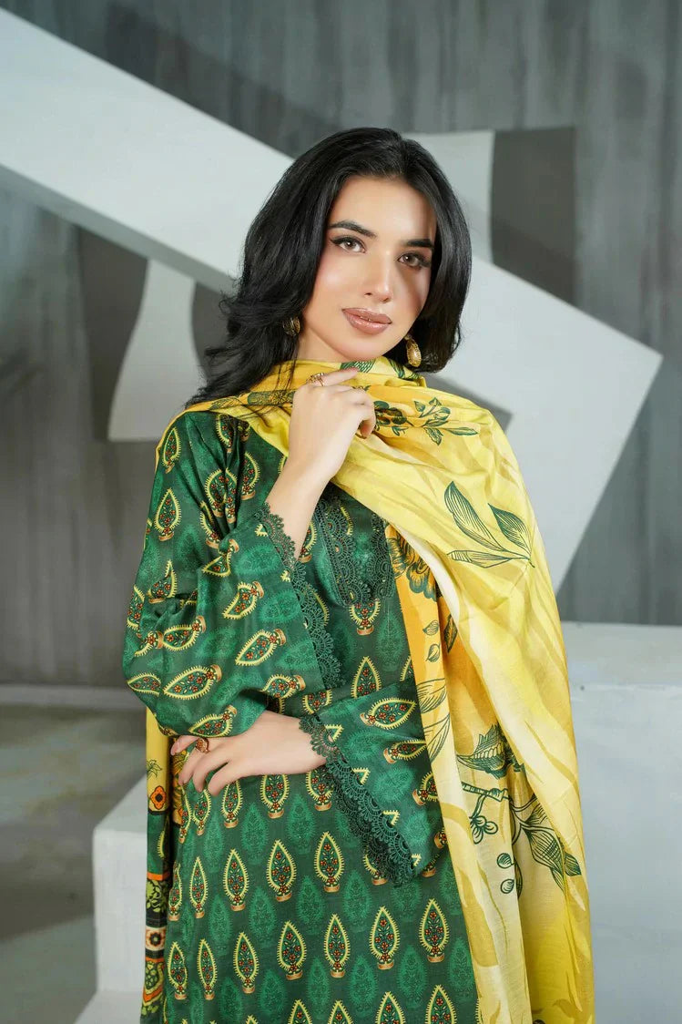 Lala - Sana Samia Winter Slub Collection Vol 1 - LS-0428-Jade Mist - Unstitched