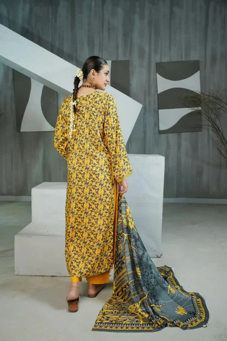 Lala - Sana Samia Winter Slub Collection Vol 1 - LS-0429-Honey Slate - Unstitched