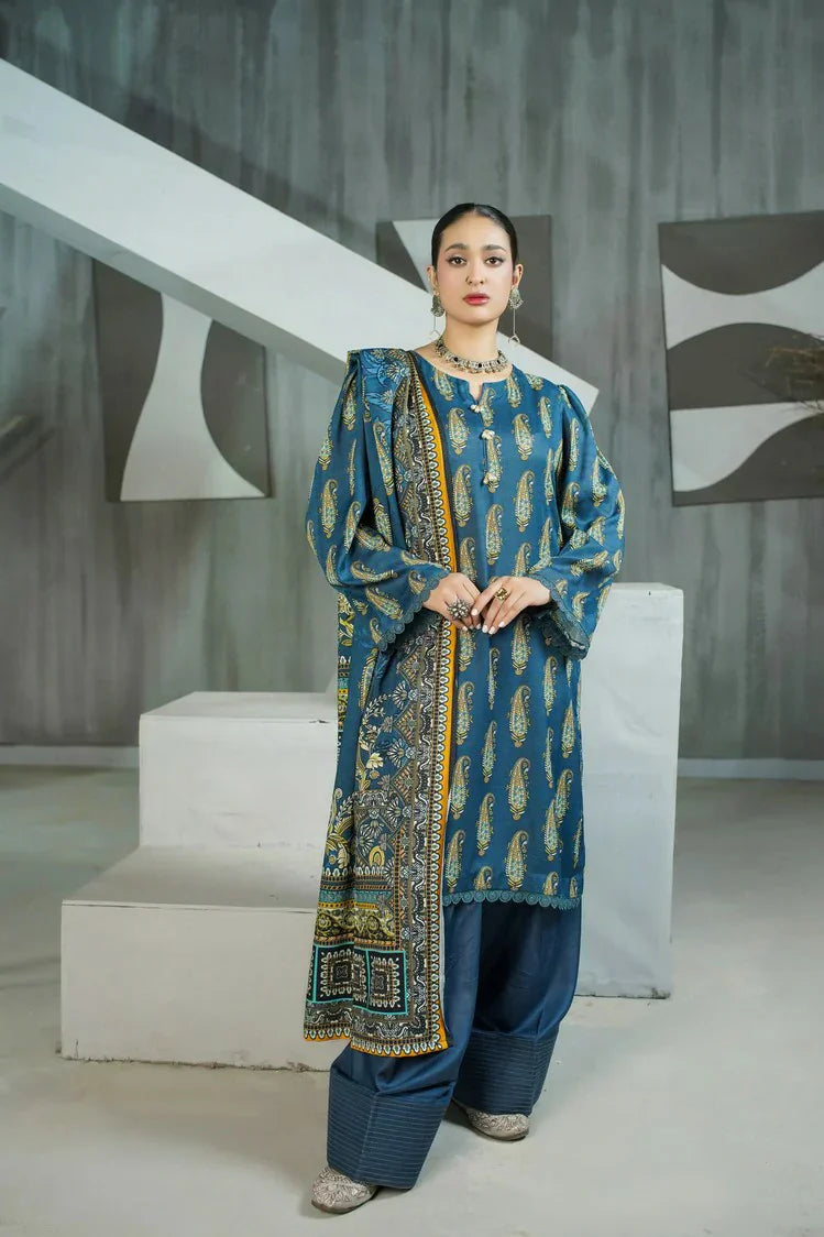Lala - Sana Samia Winter Slub Collection Vol 1 - LS-0430-Stone Gleam - Unstitched