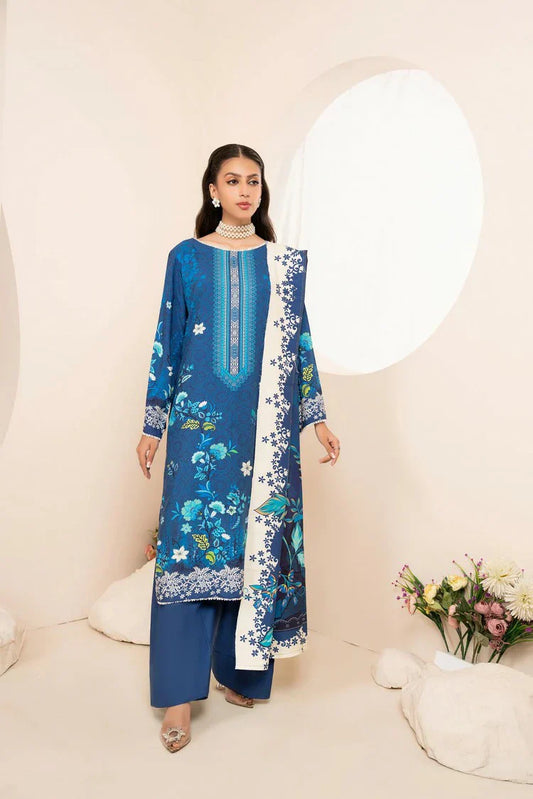 Lala - Mahee Doria Linen Collection Vol 1 - LS-0401-Azure Muse - Unstitched