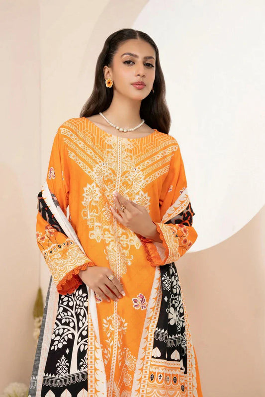 Lala - Mahee Doria Linen Collection Vol 1 - LS-0402-Amber Blaze - Unstitched