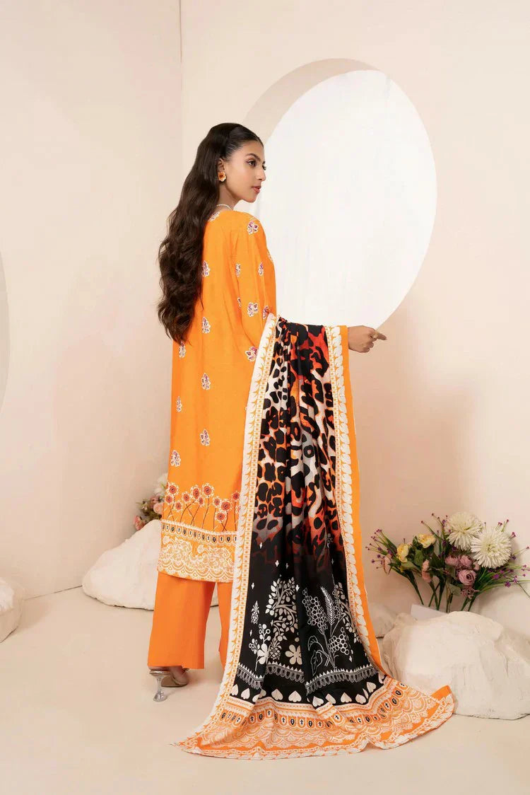 Lala - Mahee Doria Linen Collection Vol 1 - LS-0402-Amber Blaze - Unstitched