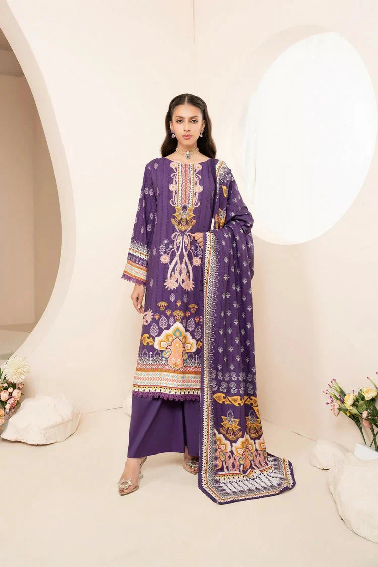 Lala - Mahee Doria Linen Collection Vol 1 - LS-0403-Imperial Violet - Unstitched
