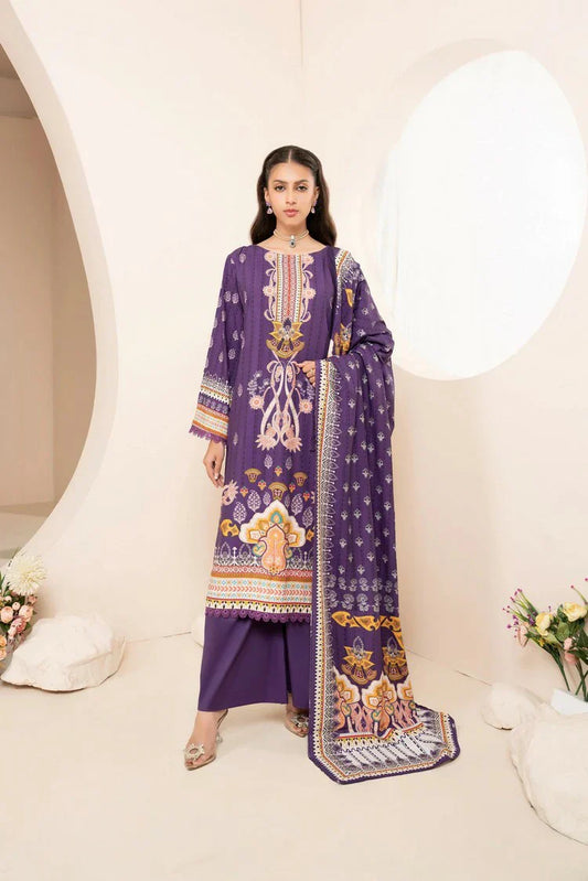 Lala - Mahee Doria Linen Collection Vol 1 - LS-0403-Imperial Violet - Unstitched