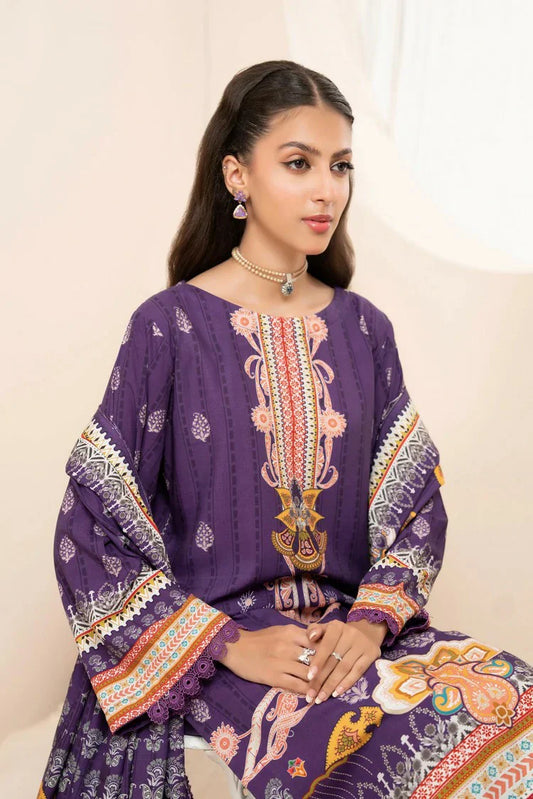 Lala - Mahee Doria Linen Collection Vol 1 - LS-0403-Imperial Violet - Unstitched
