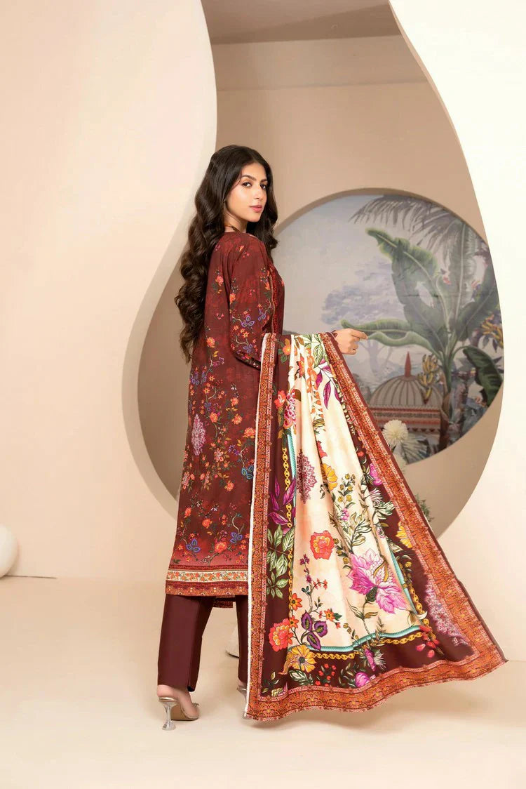 Lala - Mahee Doria Linen Collection Vol 1 - LS-0404-Deep Ruby - Unstitched