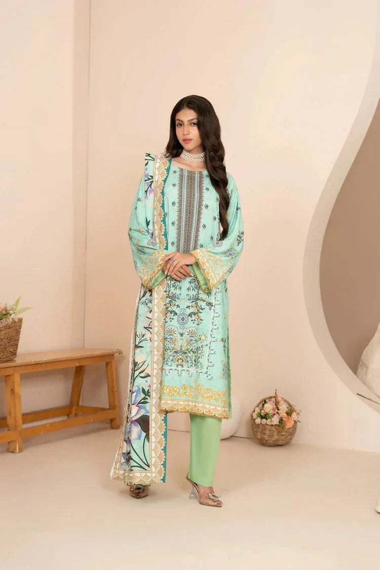 Lala - Mahee Doria Linen Collection Vol 1 - LS-0409-Marine Aura - Unstitched