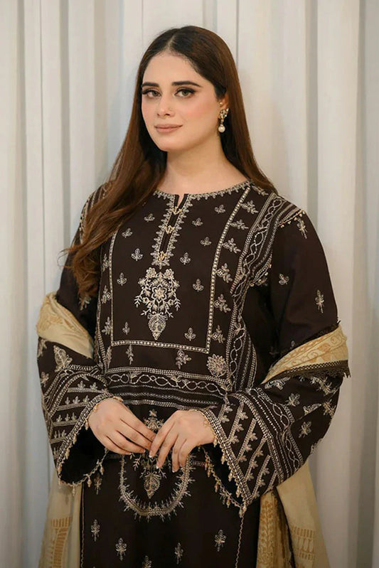 Nawaz Fabrics - Libaas Exclusive Winter Collection - LNF-69 BROWN - Unstitched