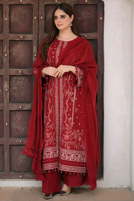 Nawaz Fabrics - Libaas Exclusive Winter Collection - LNF-72 URBAN RED - Unstitched