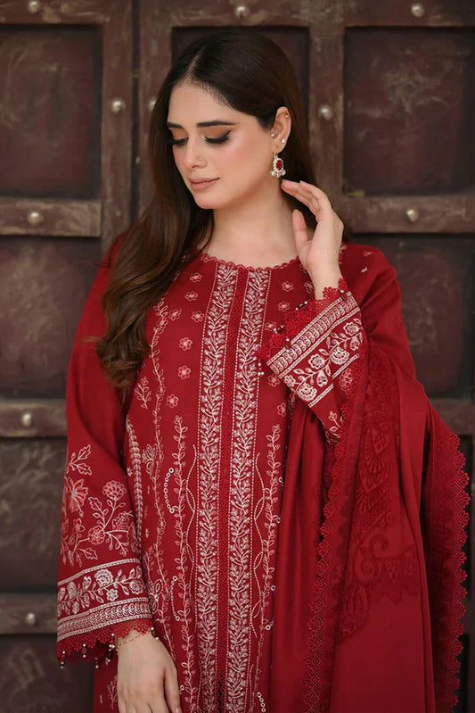 Nawaz Fabrics - Libaas Exclusive Winter Collection - LNF-72 URBAN RED - Unstitched
