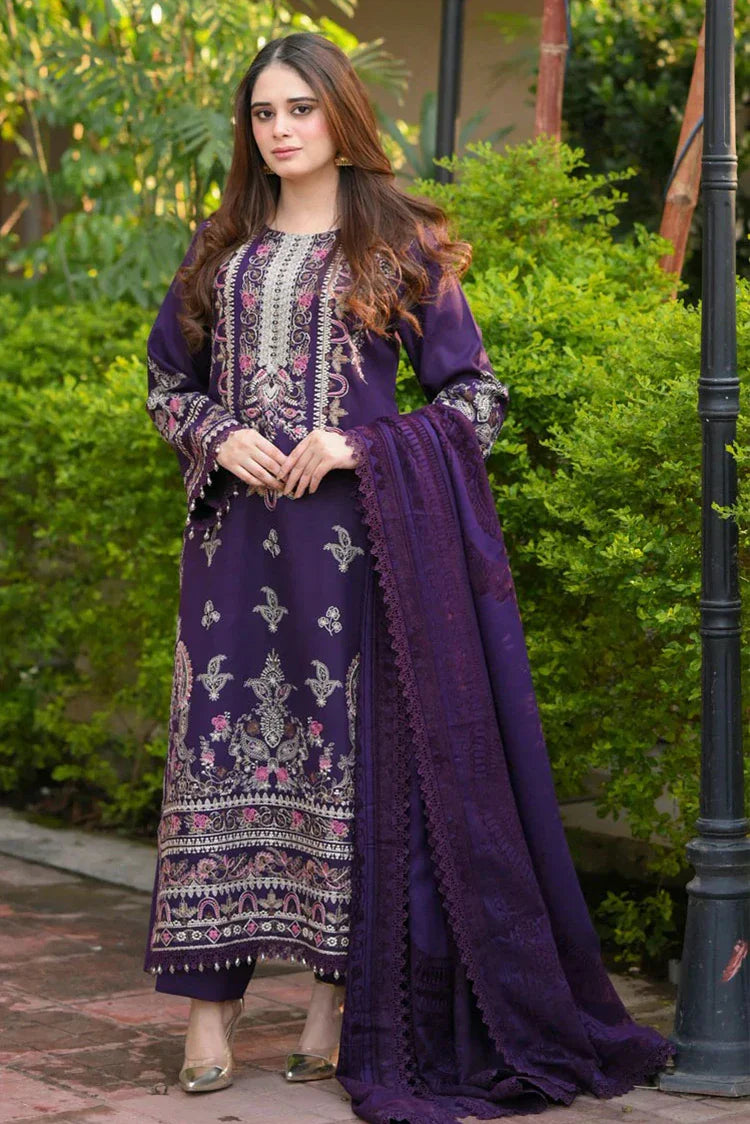 Nawaz Fabrics - Libaas Exclusive Winter Collection - LNF-76 ROYAL PURPLE - Unstitched