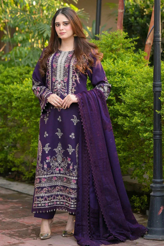 Nawaz Fabrics - Libaas Exclusive Winter Collection - LNF-76 ROYAL PURPLE - Unstitched