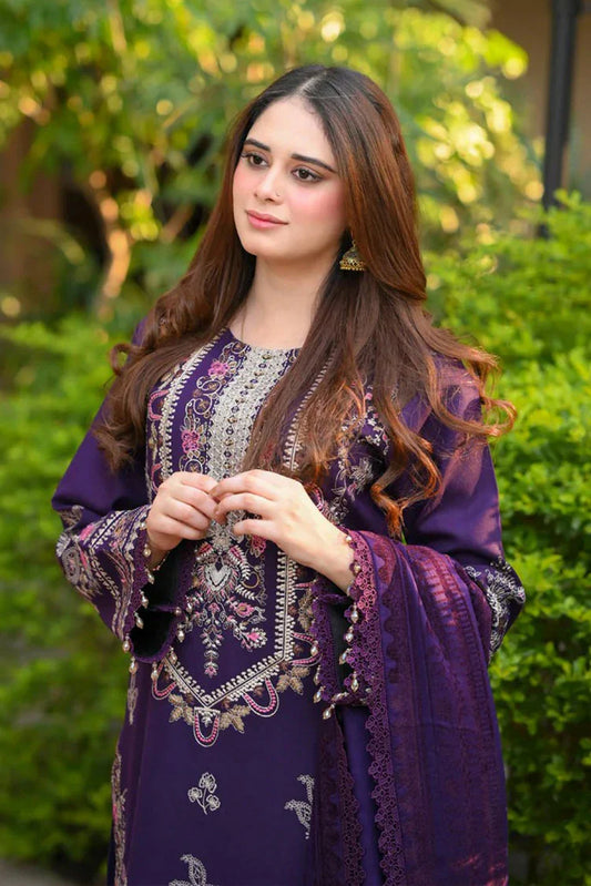 Nawaz Fabrics - Libaas Exclusive Winter Collection - LNF-76 ROYAL PURPLE - Unstitched
