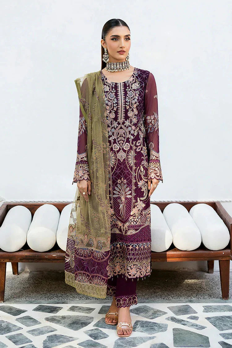 Picture of Ramsha - Chevron Embroidered Chiffon Collection Vol 10 - A-1002 - Unstitched - Available at Raja Sahib