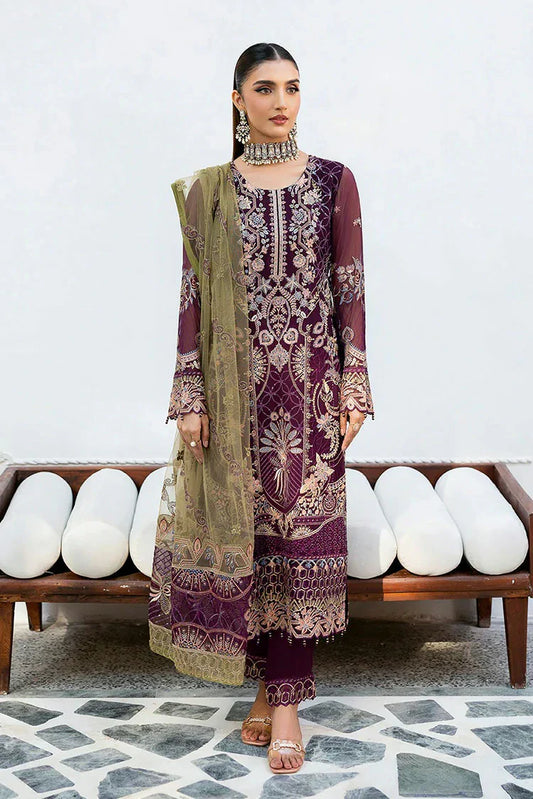 Picture of Ramsha - Chevron Embroidered Chiffon Collection Vol 10 - A-1002 - Unstitched - Available at Raja Sahib