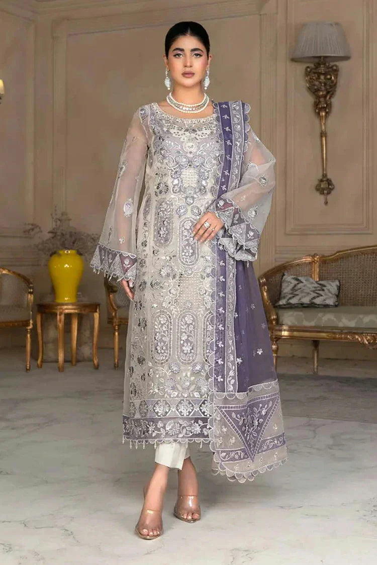 Picture of Janique - Embellish Luxury Collection Vol 7 - Design-08 Dove - Unstitched - Available at Raja Sahib