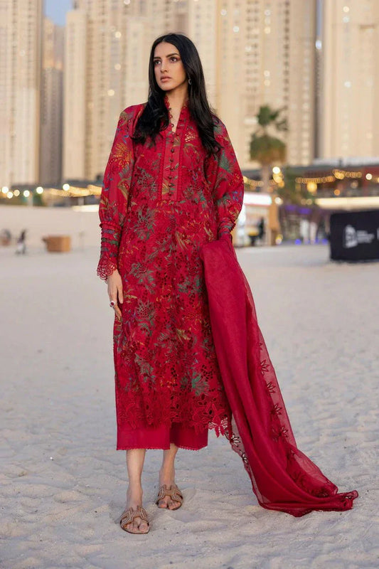Picture of Rang Rasiya - Carnation Embroidered Lawn Collection - 08 Scarlet - Unstitched - Available at Raja Sahib
