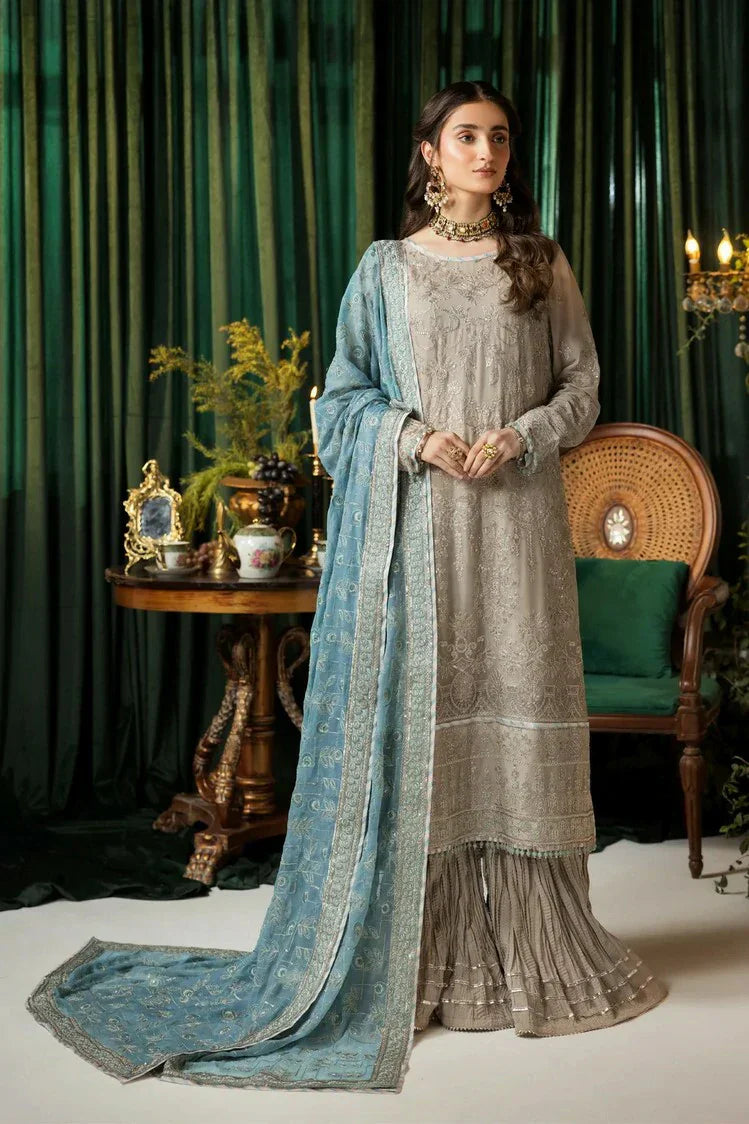 Picture of House of Nawab - Gulmira Luxury Chiffon Collection - 08 EBNAAH - Unstitched - Available at Raja Sahib
