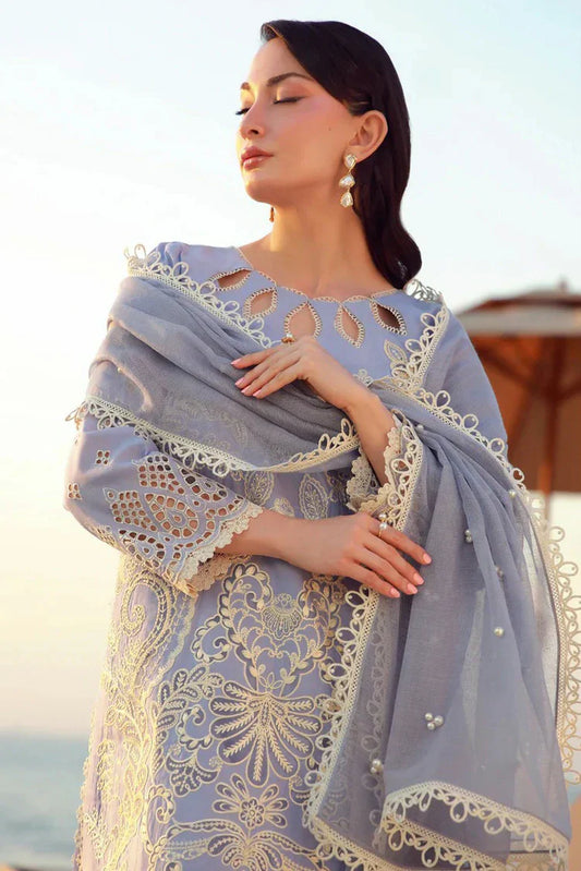 Picture of Gulmina - Luxury Lawn Collection - 06 Periwinkle - Unstitched - Available at Raja Sahib