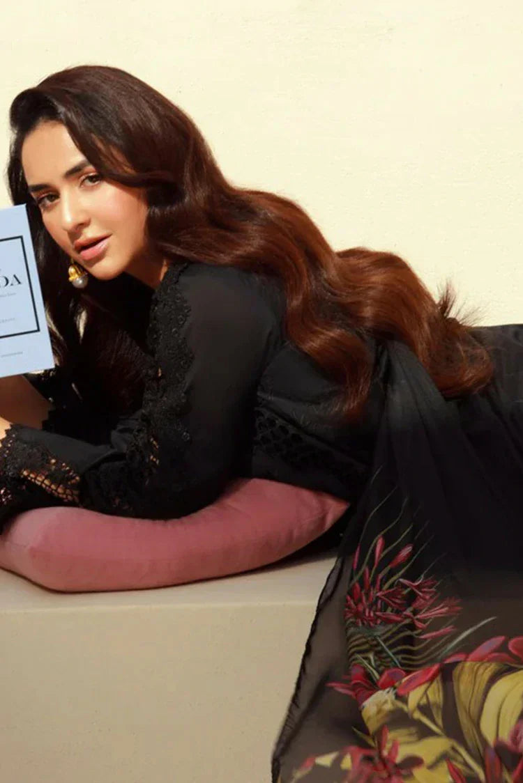 Picture of Gulmina - Luxury Lawn Collection - 09 Black Magic - Unstitched - Available at Raja Sahib