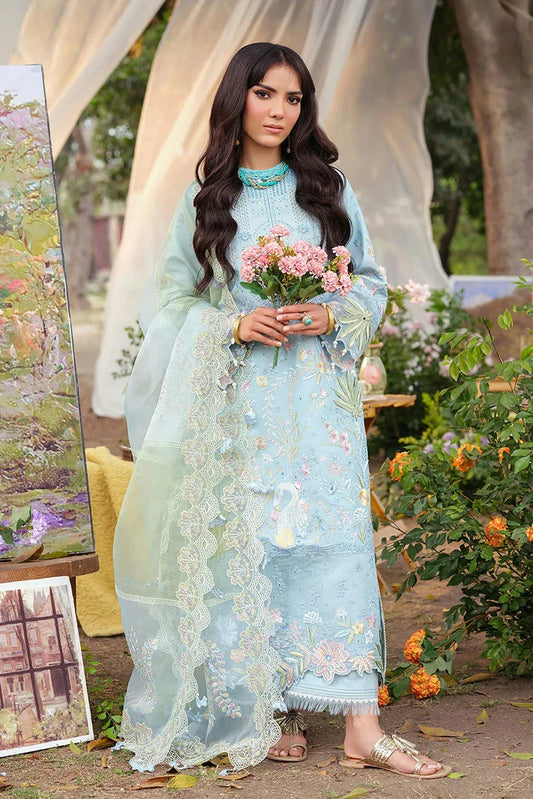Zarizaa - Echelon Luxury Lawn - 01 AZURE - Unstitched