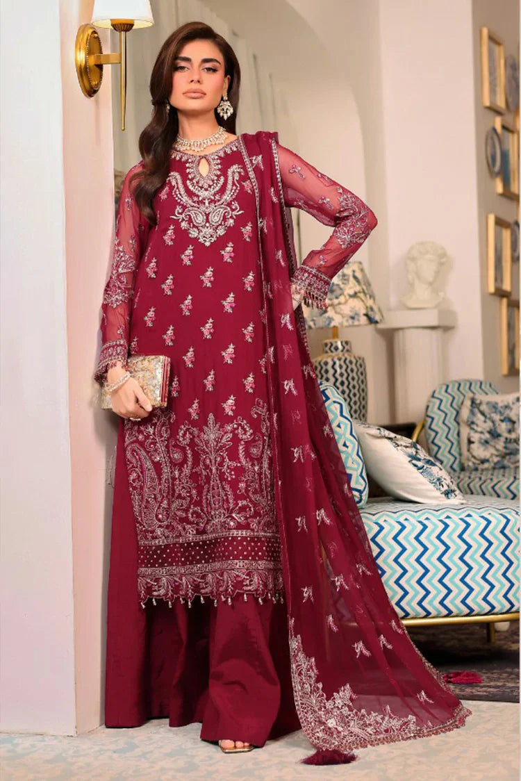 Picture of Signy - Elara Luxury Formal Collection - SG-03 Crimson Dusk - Unstitched - Available at Raja Sahib