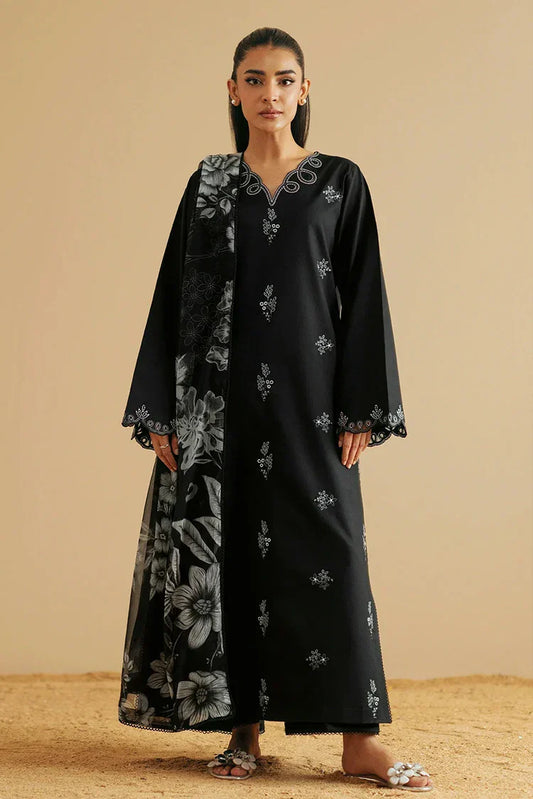 Picture of Seran - Monochrome Luxury Lawn Collection - D01 NYRA - Unstitched - Available at Raja Sahib