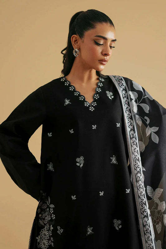 Picture of Seran - Monochrome Luxury Lawn Collection - D04 NOIRE - Unstitched - Available at Raja Sahib