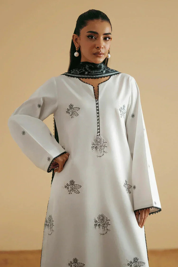 Picture of Seran - Monochrome Luxury Lawn Collection - D07 IVRA - Unstitched - Available at Raja Sahib