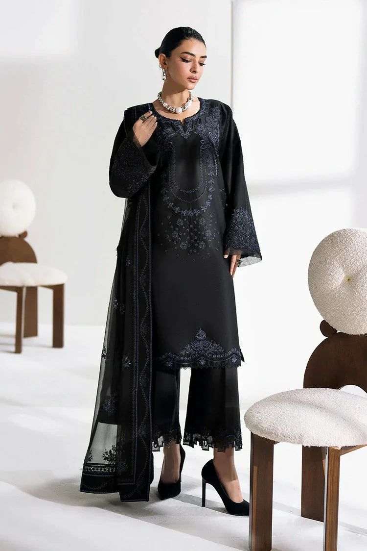 Zarizaa - Alpha Black Embroidery Series - 03 INK - Unstitched