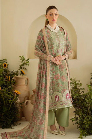 Nureh - Amaya Embroidered & Printed Chiffon Collection Vol 1 - AM-08 - Unstitched