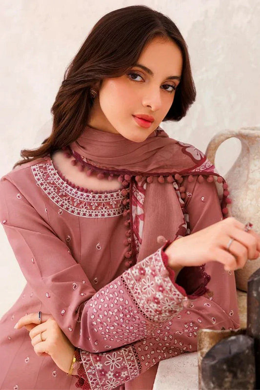 Picture of Farasha - Bahaar Embroidered Lawn Collection - 12 Pink Whisper - Unstitched - Available at Raja Sahib