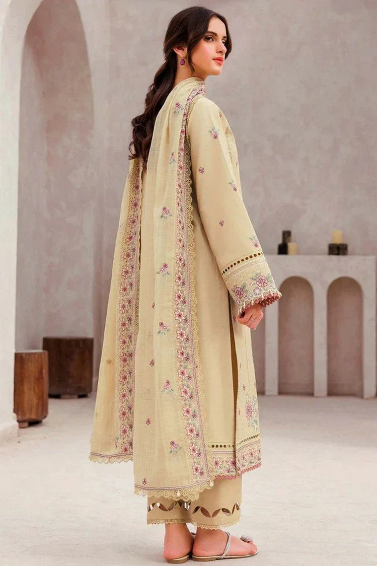 Picture of Farasha - Bahaar Embroidered Lawn Collection - 02 Surreal Beige - Unstitched - Available at Raja Sahib