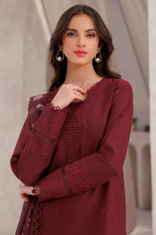 Picture of Farasha - Bahaar Embroidered Lawn Collection - 07 Regal Orchid - Unstitched - Available at Raja Sahib