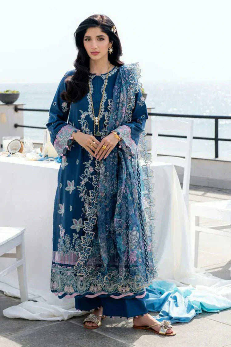 Picture of Aabyaan - Saagar Luxury Festive Lawn Collection - AZURA (AS-03) - Unstitched - Available at Raja Sahib