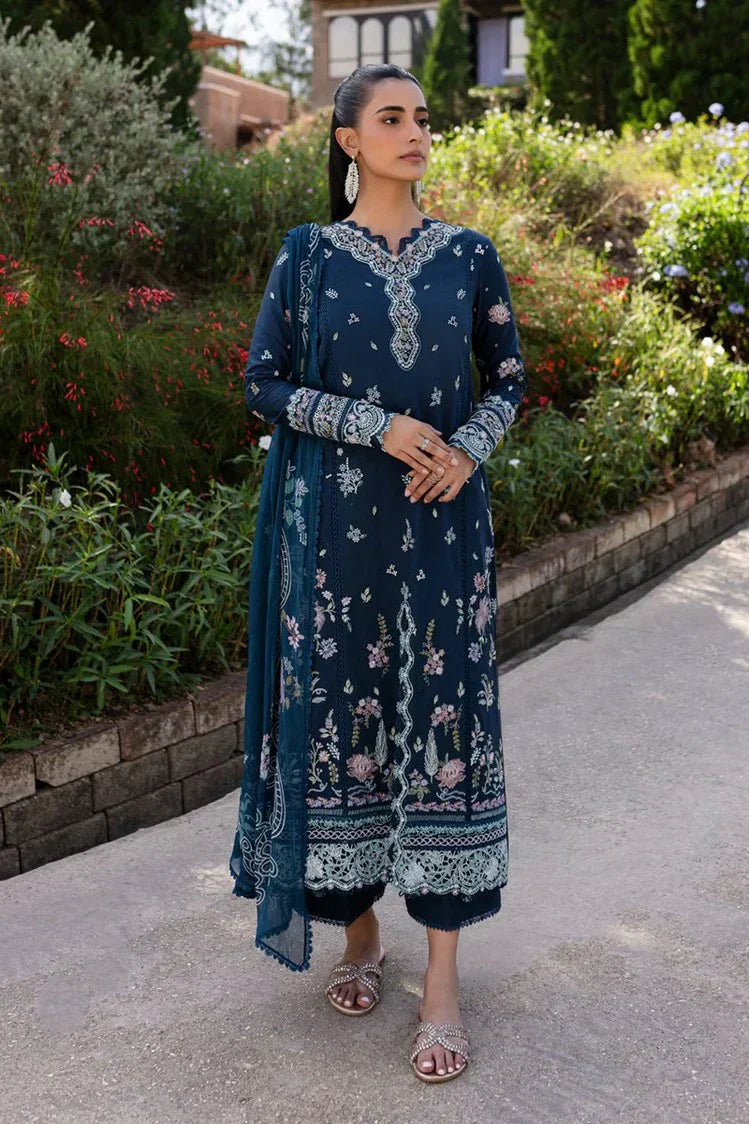 Picture of Qalamkar - Qline Summer Lawn Collection - QM-01 Bleu - Unstitched - Available at Raja Sahib