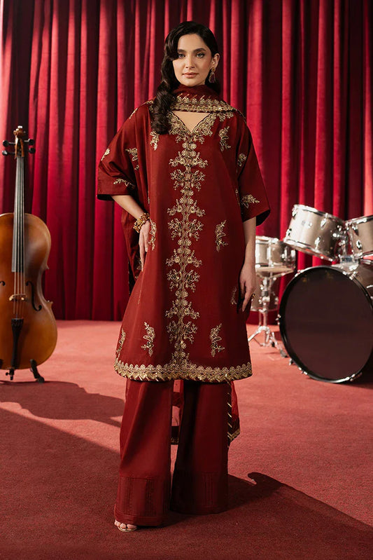 Picture of Asim Jofa - Premium Festive Collection - AJPF-12 EMBROIDERED SILK 3 PCS - Unstitched - Available at Raja Sahib