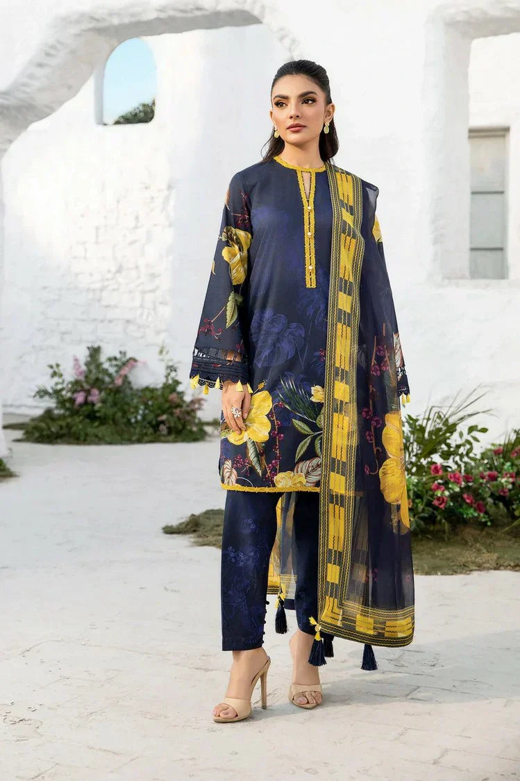 Picture of Maria B - M Basics Lawn Edition Vol 1 - Design 10B - Unstitched - Available at Raja Sahib