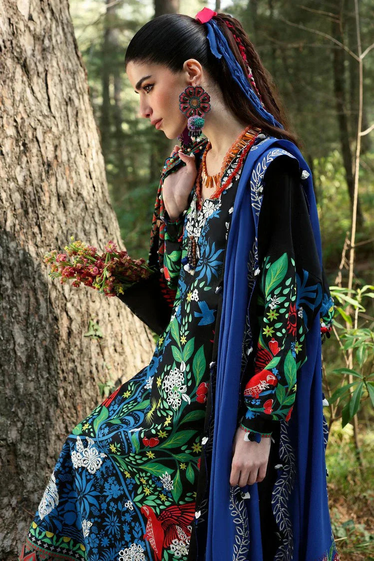 Picture of Zaha - Neelum Lawn Collection - BLACK SOLANA (ZL25-03 A) - Unstitched - Available at Raja Sahib