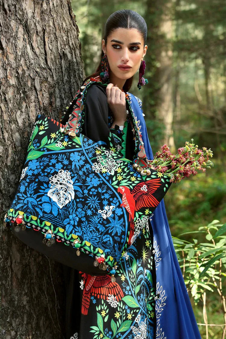 Picture of Zaha - Neelum Lawn Collection - BLACK SOLANA (ZL25-03 A) - Unstitched - Available at Raja Sahib