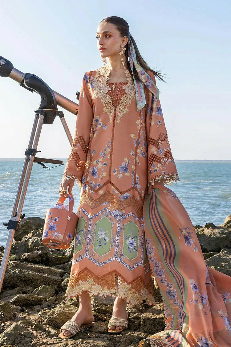 Picture of Crimson - Flow Lawn Collection - Under The Tuscan love-D1A - Unstitched - Available at Raja Sahib