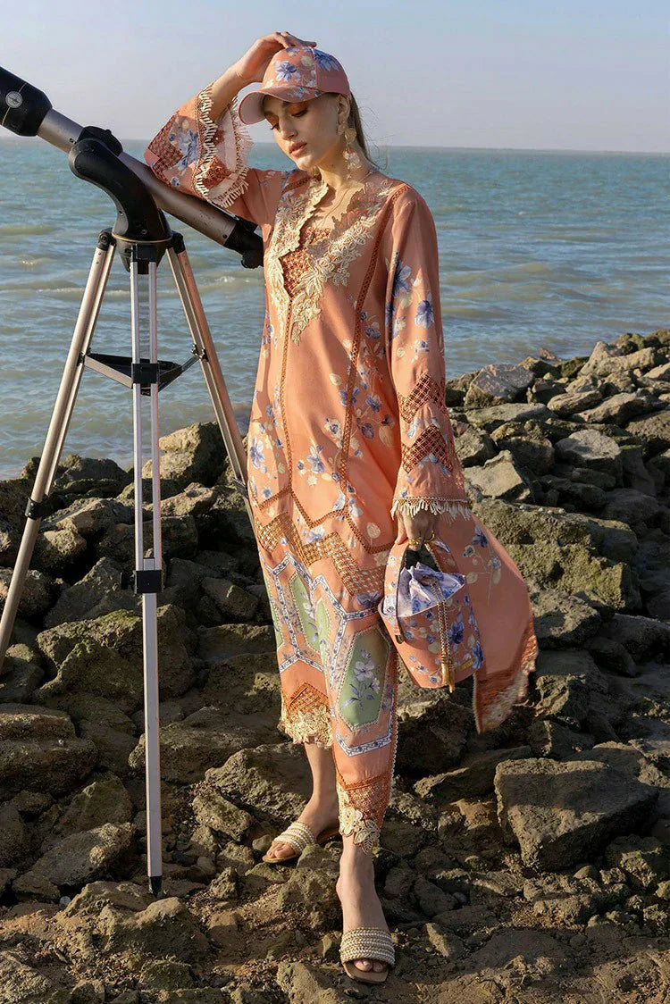 Picture of Crimson - Flow Lawn Collection - Under The Tuscan love-D1A - Unstitched - Available at Raja Sahib