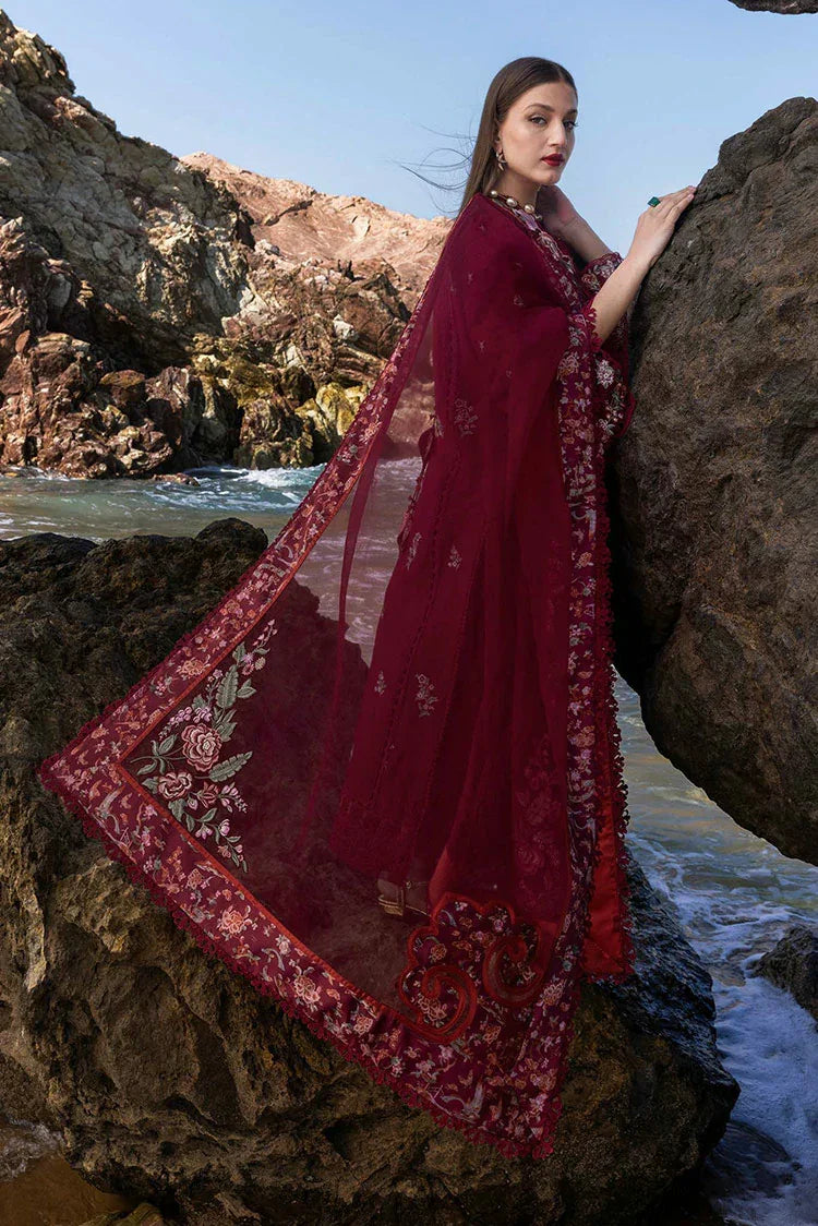 Picture of Crimson - Flow Lawn Collection - Parsi Threads-D5B - Unstitched - Available at Raja Sahib