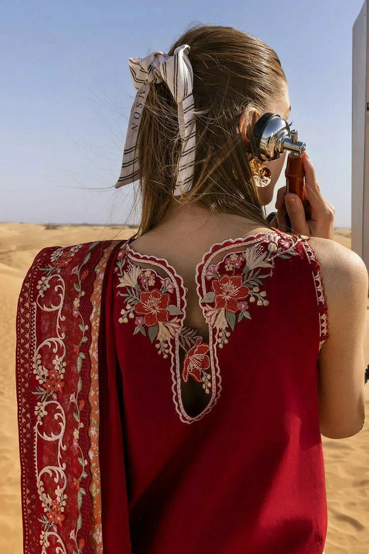 Picture of Crimson - Flow Lawn Collection - Twirls And Ties-D8B - Unstitched - Available at Raja Sahib